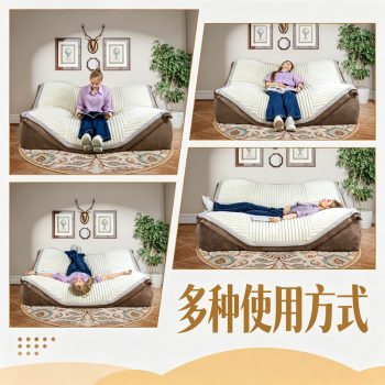 大號豆袋沙發雙人躺椅深座懶人沙發可窩可躺閱讀午睡客廳陽台椅：圖片 4
