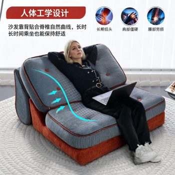 英倫復古旋轉沙發單人休閒椅可轉向懶人沙發深座客廳小戶型閱讀椅：圖片 5