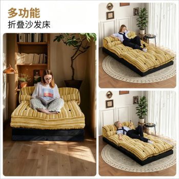 折疊沙發床兩用懶人沙發可展開睡覺休閒沙發臥室客廳小戶型多用途：圖片 3